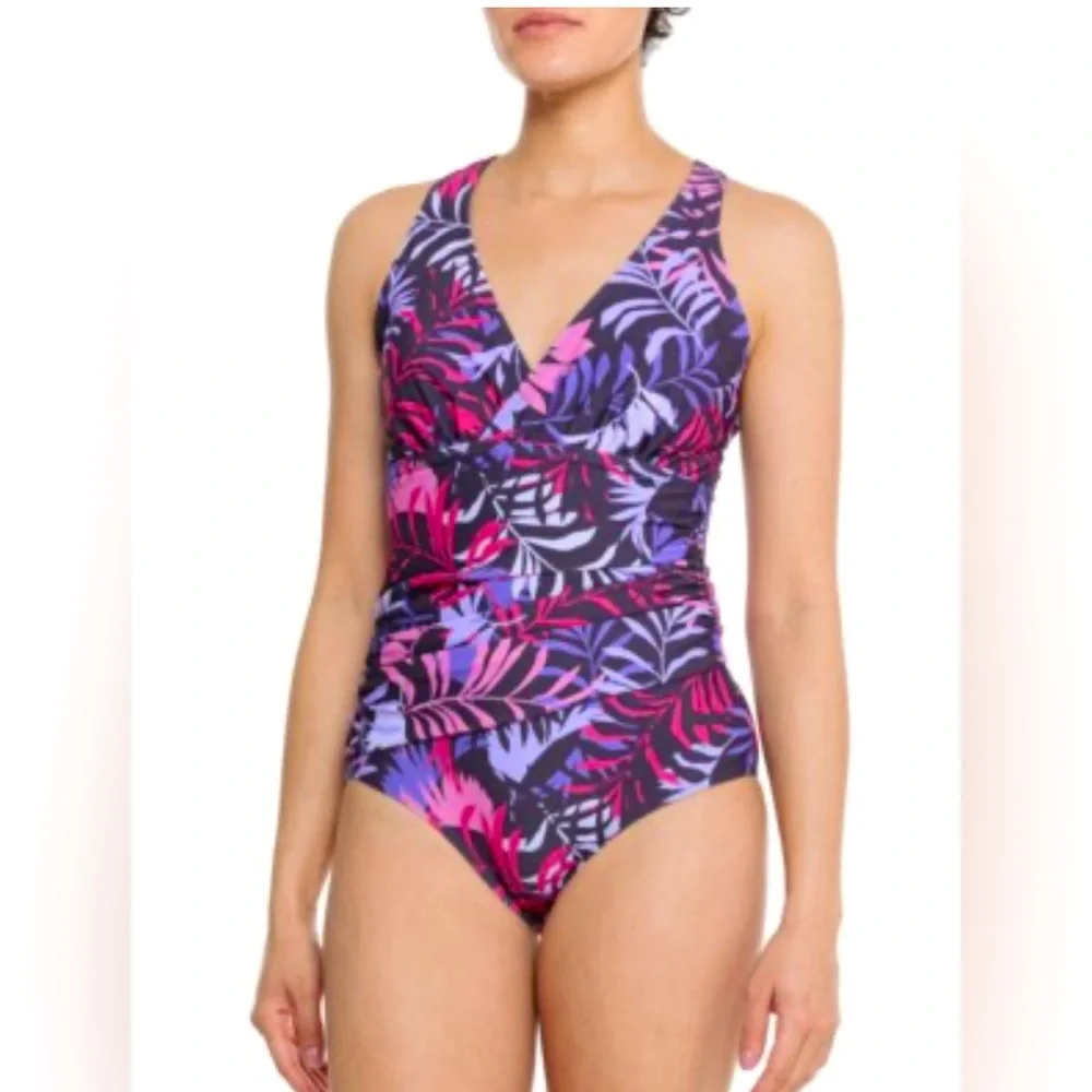 Eddie Bauer Womens Midweight Ruched Shaping One Piece Swimsuit Size Small NEW - Picture 3 of 3